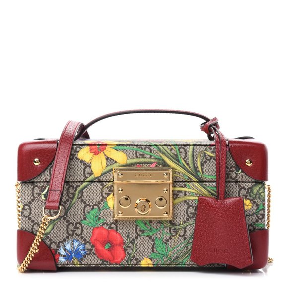 HOST PICK 🎁🎉Gucci GG Supreme Flora Padlock Jewelry Case Bag NEW WITH DUSTBAG - Picture 1 of 12
